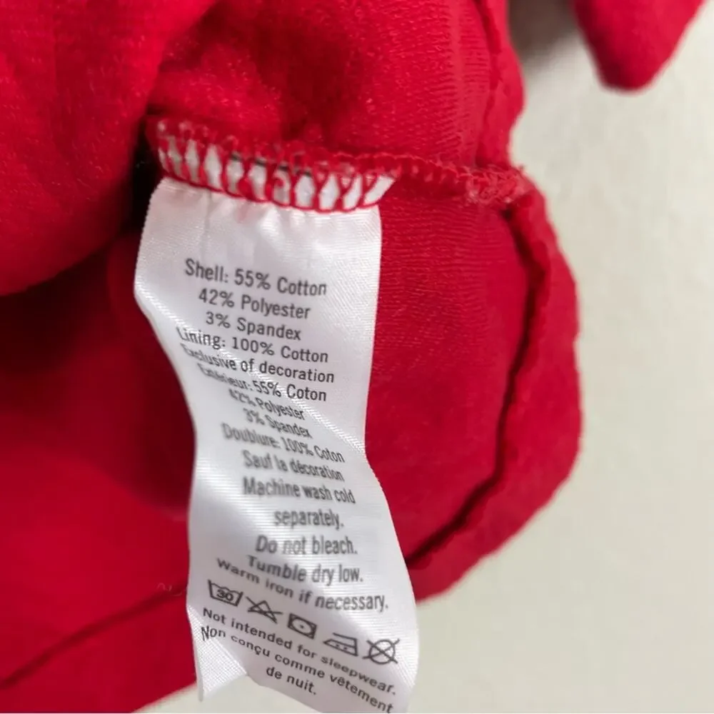 Janie & Jack Red Quilted Knit Long Sleeve Dress 3 to 6 months